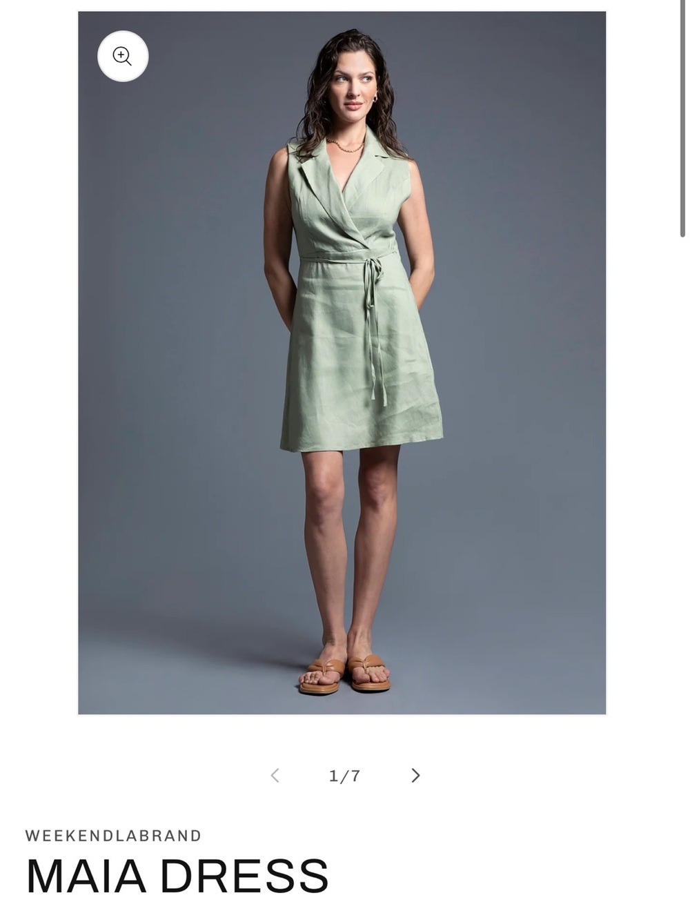 Weekend Lab Maia Wrap Mini Dress in Sage